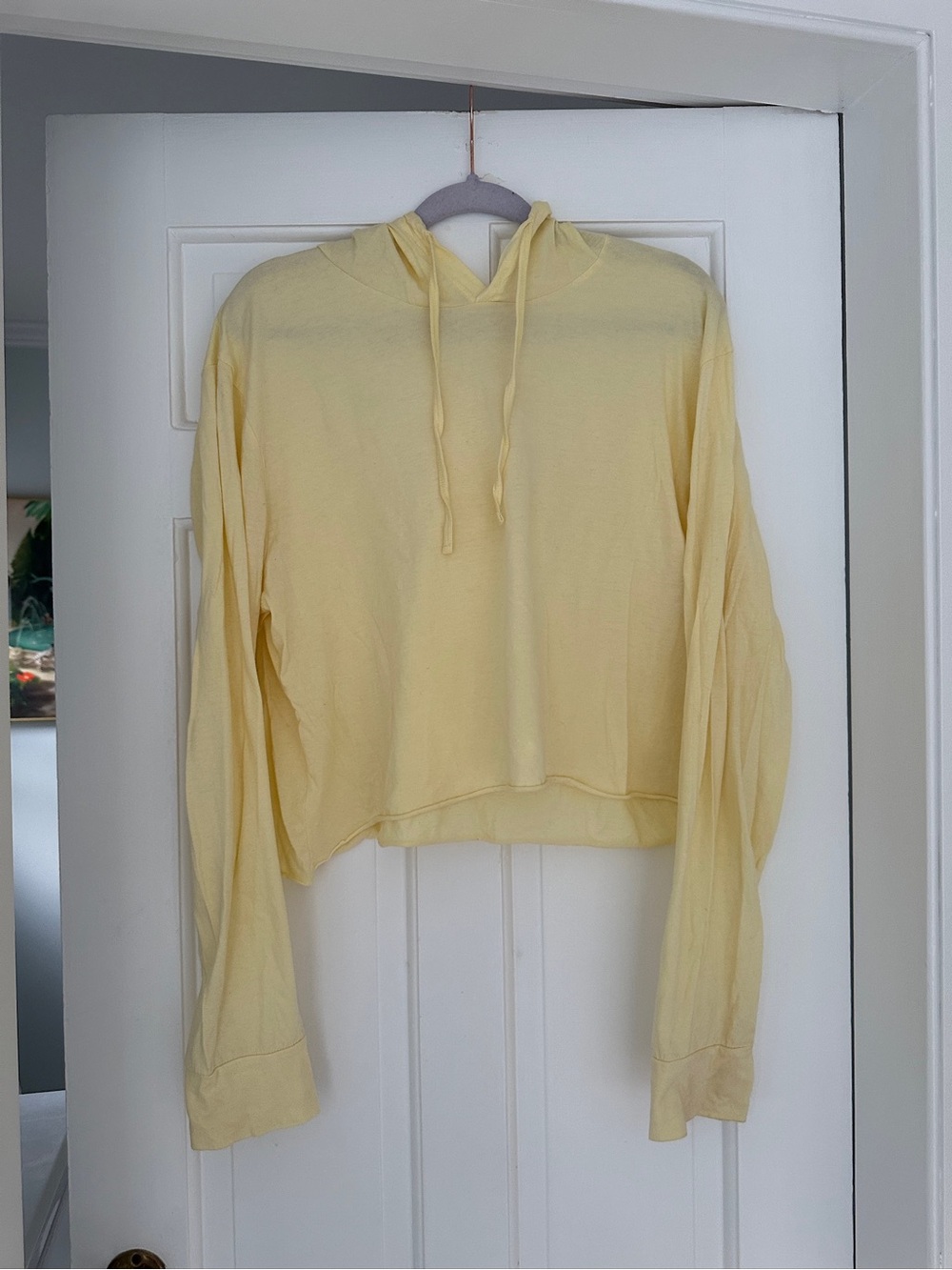 Ocean Drive Butter Yellow Lightweight Pullover Sweatshirt Hoodie in Size Large